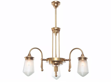 TYROL 3 - Handmade brass chandelier by Patinas Lighting - view 2